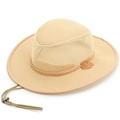Cappello da sole beige a tesa larga da uomo con rete traspirante e cinturino regolabile - Taglia Unica 58cm / Beige Scuro