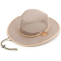 Beigefarbener Sonnenhut mit breiter Krempe für Herren aus atmungsaktivem Mesh-Gewebe - Einheitsgröße 58cm / Khaki