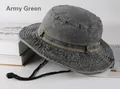 Dettaglio cappello tattico verde militare con cuciture rinforzate e cordino regolabile - Taglia unica / Verde Militare (Profilo)