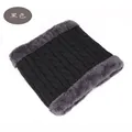 Cache-cou en tricot noir d'hiver avec doublure polaire épaisse pour le ski et le vélo - Taille unique / Noir