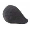 Detail of classic dark grey plaid newsboy cap featuring textured wool-blend fabric - One Size 57-58cm / New Plaid Dark Grey