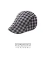 Macro shot of small check pattern fabric on a dark gray flat cap for men - One Size 57-58cm / Small Plaid Dark Grey