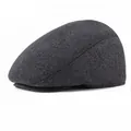 Detailed close-up of dark grey twill fabric and texture on the warm men's winter cap - 57cm / Twill Dark Grey