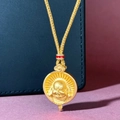 Oriental style 18K gold plated laughing Buddha pendant with adjustable gold rope necklace - Golden Buddha Style (XL286-T)