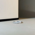 Minimalist S925 sterling silver Mobius ring with brushed texture and micro inlay design - US 5 / Silver