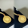Collier Pi Xiu en or antique avec pendentif boussole ajouré en filigrane et signe Fu - Style Fortune Ajouré (XL292-T)