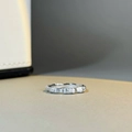 Macro detail of S925 sterling silver ring featuring a unique brushed bamboo knot texture - US 5 / Silver (CBJZ523)