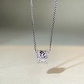 S925 sterling silver necklace with wheat leaf barrel pendant and micro-set zircon accents - 925 Silver / Silver
