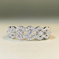 Luxurious S925 sterling silver lace ring featuring hollow wave lines and brilliant cubic zirconia - US 5 / Silver