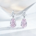 Orecchini a goccia in argento 925 con diamante rosa e cristalli taglio fiore di ghiaccio - Argento 925 / Rosa (ED050)