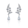 Eleganti orecchini a goccia in argento sterling S925 con zirconi taglio a pera brillanti - Bianco-ED040