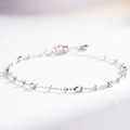 Elegant S925 sterling silver beaded bracelet with polished spheres and star charms - 925 Silver / Silver-Tone