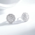 S925 sterling silver snowflake earrings with sparkling zircon crystals in a pavé setting - Snowflake Style (ED208) / 925 Silver / Silver (ED208)