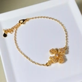 Bracciale a giglio in finitura oro 18 carati con pietre di zircone bianco - Argento 925 / Bracciale Oro