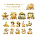 Vintage palace princess PET stickers in yellow Daisy Sunlight theme, 30 pieces pack - Sunshine Daisy