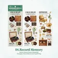 Twilight PET Aufkleber Set mit Vintage Vinyl und Radio Illustrationen für Scrapbooking - Schallplatten Erinnerung