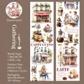 Coffee Party themed washi tape with watercolor illustrations and special oil finish - Coffee Gathering