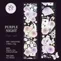 Purple Night PET tape with laser gold foil, fairy tale rose and chess motifs, 50mm x 2m - Purple Night Fairy Tale