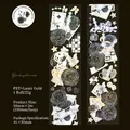 Vintage PET-Klebeband mit schwarzen Rosen und Goldfolie für Scrapbooking-Deko - Schwarzgold Abdruck