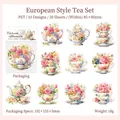 Victoria Afternoon series 20pcs vintage PET tea set stickers for DIY journals - European Tea Set Style