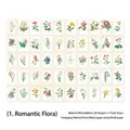 Libro Twilight Romance con 50 adesivi vintage di fiori e motivi botanici retrò - Fiori romantici