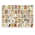 Set di 50 adesivi vintage in carta washi e kraft per scrapbooking e diari fai-da-te - Collage retrò