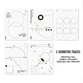 Bloc-notes géométriques minimalistes noir et blanc pour décoration de journal - Traces Géométriques