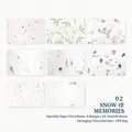 80-sheet vintage botanical scrapbooking paper set with plant textures and floral patterns - Winter Snow / 80 Pieces/Pack