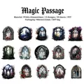 Gothic PET sticker pack featuring vintage magic portal, roses, and castle designs - Magic Portal