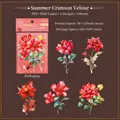 Blumen PET Aufkleber Summer Red Velvet Set mit schimmerndem Perlglanz Effekt für Journaling - Sommer Roter Samt