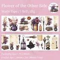 Floral washi tape with magical vintage patterns of flowers and potion bottles - Other Shore Flower