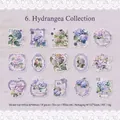 Lot de 30 autocollants PET hortensias violets pour scrapbooking et décoration créative - Collection d'Hortensias