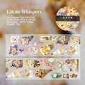 Rose Whispers floral PET tape with matte white ink for vintage journal scrapbooking - Rose Whispers