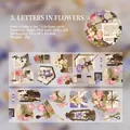 Floral PET decorative tape for scrapbooking with vintage letter and flower motifs - Flower Rain Letter