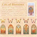 Adesivi farfalla in PET dorato con motivi a vetrate colorate per scrapbooking - Fascino in Fiore