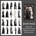 Gothic Rose PET stickers set with 20 unique anime girl character designs for DIY decor - Gothic Rose