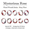 Set di 10 adesivi PET ghirlande di fiori e farfalle per decorazione scrapbooking - Ombra di Rosa