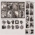 Steampunk style paper and sticker set featuring vintage trains gears and clocks 90 pieces - The Fourth Calamity (L1-2-0)