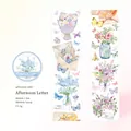 Watercolor floral washi tape Afternoon Letter variant for scrapbooking 50mm width - Afternoon Letter