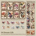Dreamy Life retro stationery set with vintage butterfly and floral paper stickers 90pcs - Dreamy Life (L1-2-0)
