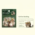 Cat Fun Strolling PET-Aufkleber mit Goldfolie und Glitzereffekt in Vintage-Verpackung - Katzen-Spaß-Spaziergang