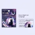 Starry Night Cat PET-Aufkleber mit Goldfolie und Glitzereffekt im 45er-Set - Sternennacht Katzensprache