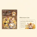 45 sheets Afternoon Cats PET stickers with gold stamping for DIY scrapbooking - Afternoon Cats