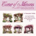 Romantic Flower Stand PET stickers featuring watercolor floral gazebo and archway designs - Romantic Flower Stand