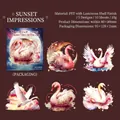 Sunset Impression swan theme PET stickers with pearlescent shell finish, 10 sheets set - Sunset Impression
