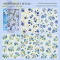 Blaue PET-Aufkleber Moonlight Walk Serie mit Goldfolie für Scrapbooking und Dekoration - Moonlight Stroll
