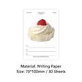 Frambozentaart memoblok, schrijfpapier 70x100mm, 30 vel voor journaling hobby - Frambozen Taart