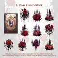 Gothic manor PET-stickerset met 20 stuks donkerrode en zwarte rozenmotieven voor decoratie - Rozen Kandelaar