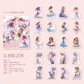 PET-stickers met godin-thema, 40 stuks kleurrijke meisjesillustraties voor DIY-journaling - In de Regenboog