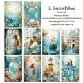 Vintage undersea fantasy sticker pack with mermaid and lighthouse art designs - Enchantress Palace